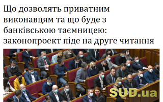 Що дозволять приватним виконавцям та що буде з банківською таємницею: законопроект піде на друге читання