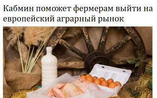 Кабмин поможет фермерам выйти на европейский аграрный рынок