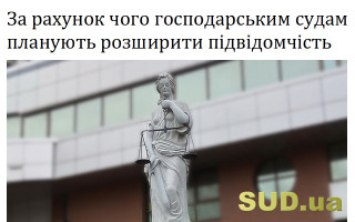 За рахунок чого господарським судам планують розширити підвідомчість