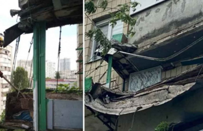 Выращивал клубнику: в Киеве обрушился балкон, на котором хозяин устроил огород