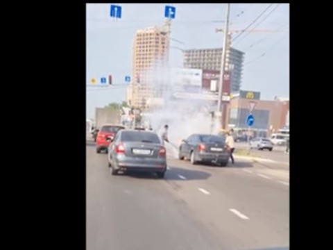 В Броварах на ходу вспыхнул автомобиль