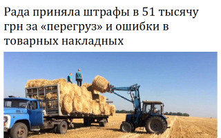 Рада приняла штрафы в 51 тысячу грн за «перегруз» и ошибки в товарных накладных