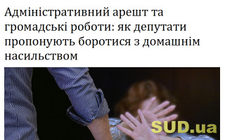 Адміністративний арешт та громадські роботи: як депутати пропонують боротися з домашнім насильством