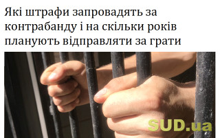Які штрафи запровадять за контрабанду і на скільки років планують відправляти за грати