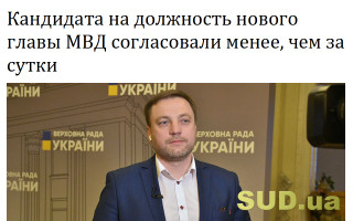 Кандидата на должность нового главы МВД согласовали менее, чем за сутки