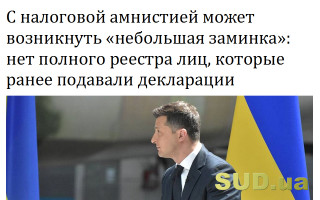 С налоговой амнистией может возникнуть «небольшая заминка»: нет полного реестра лиц, которые ранее подавали декларации