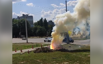 В Харькове в жилом массиве из-под земли вырвался столб огня