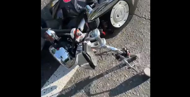 Автомобиль НАБУ во время погони за машиной с судьей Чаусом сбил мотоциклиста, видео