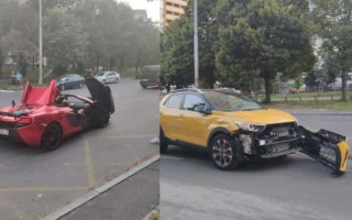 В Киеве разбили суперкар McLaren: видео момента ДТП