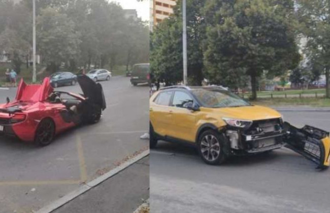 В Киеве разбили суперкар McLaren: видео момента ДТП