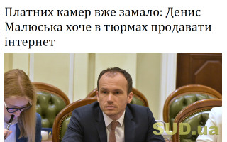Платних камер вже замало: Денис Малюська хоче в тюрмах продавати інтернет