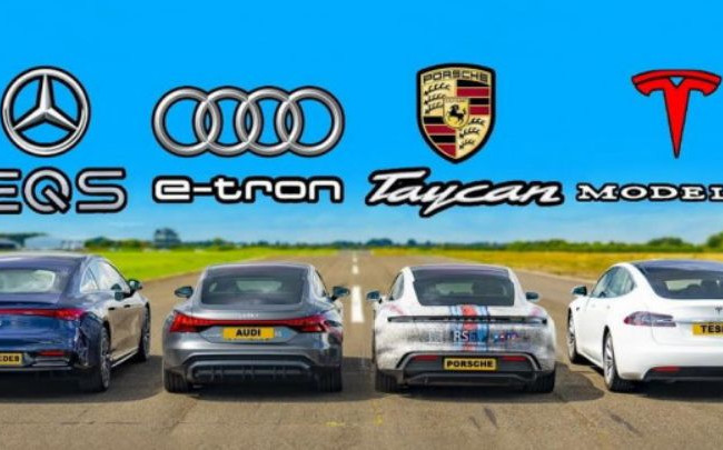 Tesla, Audi, Mercedes и Porsche определили самый быстрый электрокар: видео