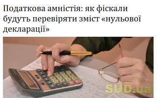 Податкова амністія: як фіскали будуть перевіряти зміст «нульової декларації»