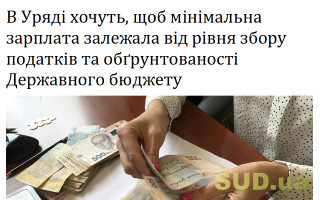 В Уряді хочуть, щоб мінімальна зарплата залежала від рівня збору податків та обґрунтованості Державного бюджету