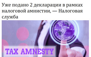 Уже подано 2 декларации в рамках налоговой амнистии, — Налоговая служба