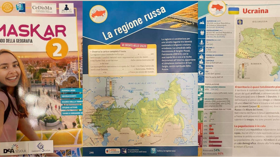 В итальянском учебнике по географии Украину внесли в состав России