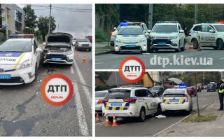 Полиция тоже может не разминуться: в Киеве столкнулись два патрульных авто