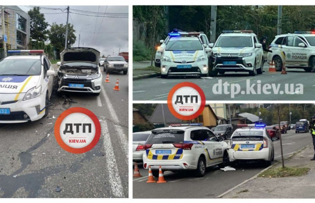 Полиция тоже может не разминуться: в Киеве столкнулись два патрульных авто