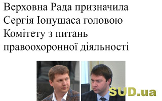 Верховна Рада призначила Сергія Іонушаса головою Комітету з питань правоохоронної діяльності