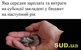 Яка середня зарплата та витрати на субсидії закладені у бюджет на наступний рік