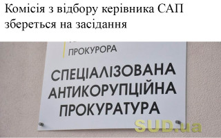 Комісія з відбору керівника САП збереться на засідання