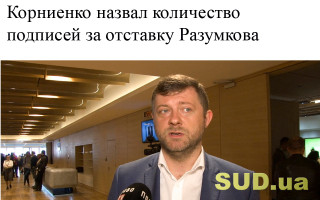 Корниенко назвал количество подписей за отставку Разумкова