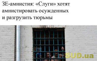 ЗЕ-амнистия:  «Слуги» хотят амнистировать  осужденных и разгрузить тюрьмы