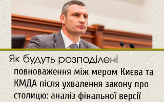 Як будуть розподілені повноваження між мером Києва та КМДА після ухвалення закону про столицю: аналіз фінальної версії
