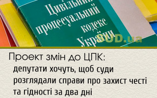 Проект змін до ЦПК: депутати хочуть, щоб суди розглядали справи про захист честі та гідності за два дні