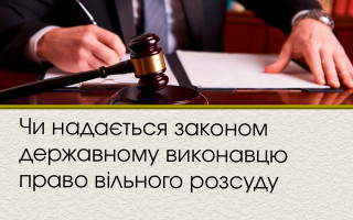 Чи надається законом державному виконавцю право вільного розсуду