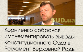 Корниенко собрался имплементировать выводы Конституционного Суда в Регламент Верховной Рады