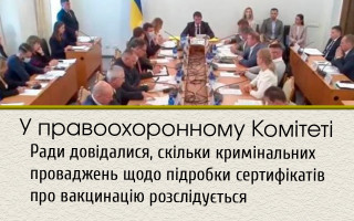 У правоохоронному Комітеті Ради довідалися, скільки кримінальних проваджень щодо підробки сертифікатів про вакцинацію розслідується