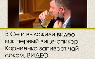 В Сети выложили видео, как первый вице-спикер Корниенко запивает чай соком, ВИДЕО