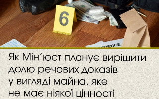 Як Мін’юст планує вирішити долю речових доказів у вигляді майна, яке не має ніякої цінності