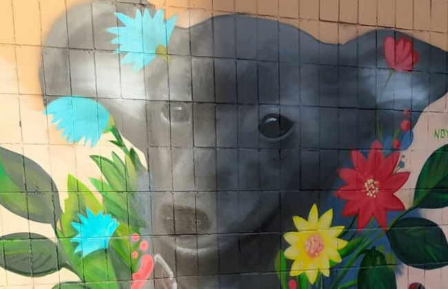 У Києві з’явився новий яскравий мурал з собакою