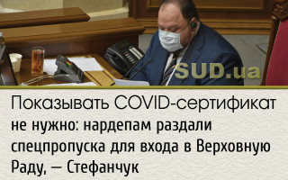 Показывать COVID-сертификат не нужно: нардепам раздали спецпропуска для входа в Верховную Раду, — Стефанчук