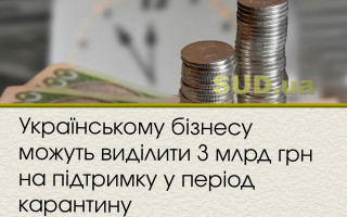 Українському бізнесу можуть виділити 3 млрд грн на підтримку у період карантину