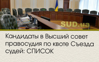 Кандидаты в Высший совет правосудия по квоте Съезда судей: СПИСОК