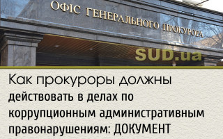 Как прокуроры должны действовать в делах по коррупционным административным правонарушениям: ДОКУМЕНТ