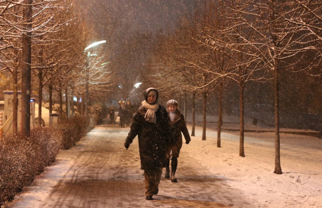 В Киеве выпал первый снег, фото