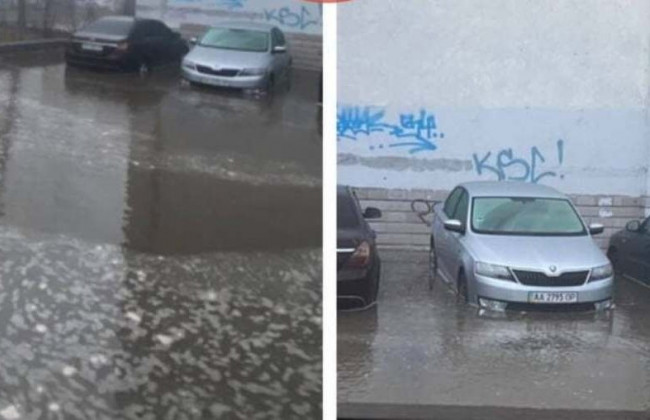 В Киеве прорвало трубопровод на Дарнице: автомобили плавают, видео