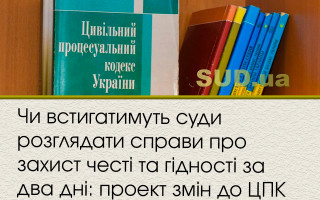 Чи встигатимуть суди розглядати справи про захист честі та гідності за два дні: проект змін до ЦПК