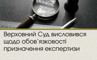 Верховний Суд висловився щодо обов’язковості призначення експертизи