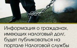 Информация о гражданах, имеющих налоговый долг, будет публиковаться на портале Налоговой службы