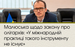 Малюська щодо закону про олігархів: «У міжнародній практиці такого інструменту не існує»