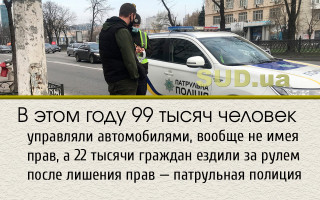 В этом году 99 тысяч человек управляли автомобилями, вообще не имея прав, а 22 тысячи граждан ездили за рулем после лишения прав — патрульная полиция