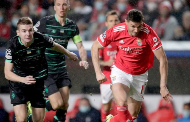 «Динамо» проиграло «Бенфике» в Лиге чемпионов