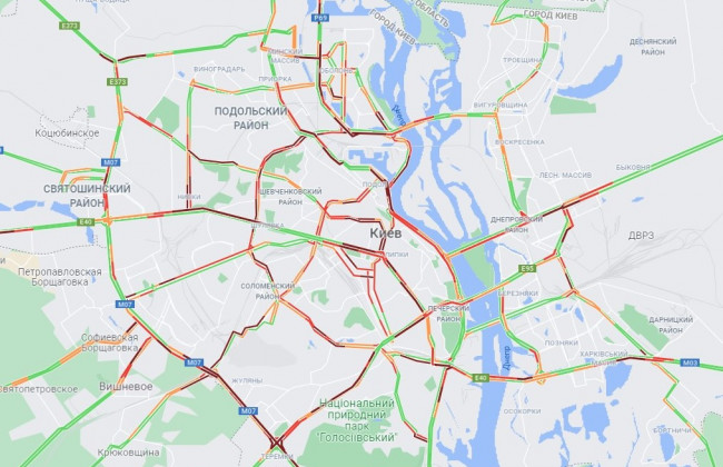 Вечерний Киев в пробках: как объезжать