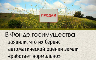 В Фонде госимущества заявили, что их Сервис автоматической оценки земли «работает нормально»