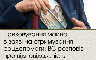 Приховування майна в заяві на отримування соцдопомоги: ВС розповів про відповідальність